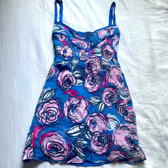 Modern Floral Print Spaghetti Strap Blouse INC International Concepts Size 2 - Picture 2 of 15